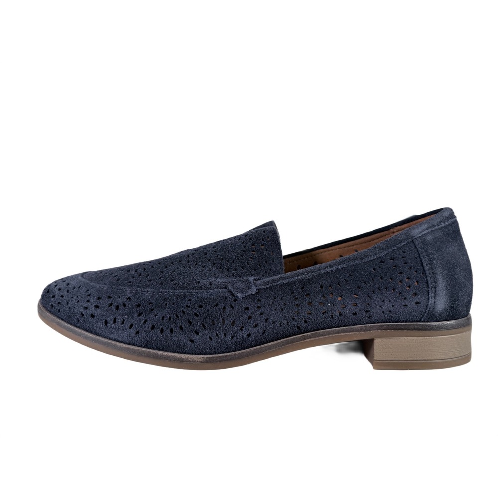 Clarks Women's Trish Calla Loafers US‎ 8.5 M Sand Navy Closed Toe Small Heel